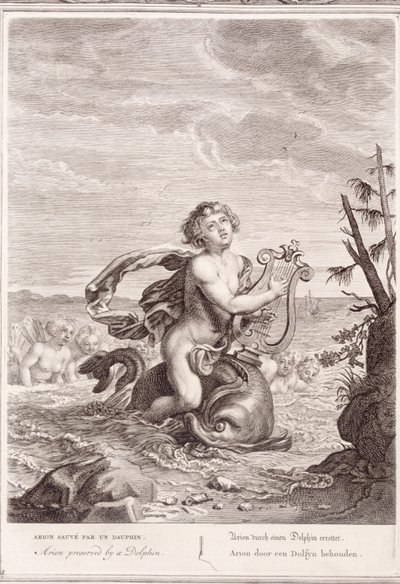Arion gerettet von einem Delphin von Bernard Picart